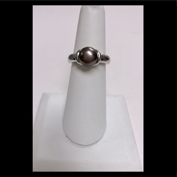 NEW! Honora Gray Pearl Ring Sterling Silver 925 - Picture 1 of 3